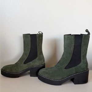 Nine West Olive Suede Heeled Boots